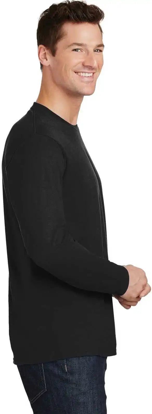 Port & Company Pc450ls Long Sleeve Fan Favorite Tee Jet Black
