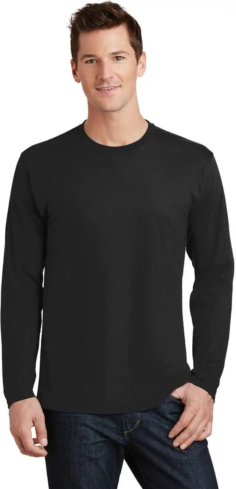 Port & Company Pc450ls Long Sleeve Fan Favorite Tee Jet Black