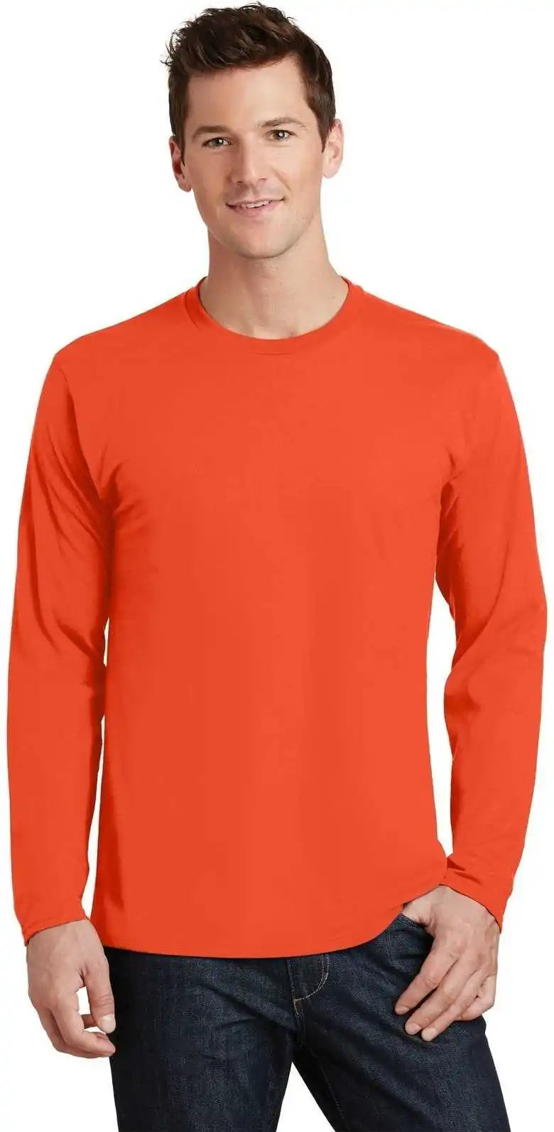 Port & Company Pc450ls Long Sleeve Fan Favorite Tee Orange
