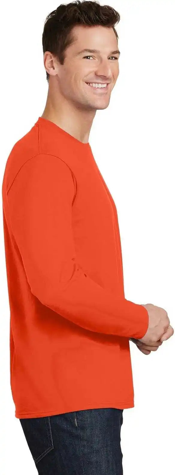 Port & Company Pc450ls Long Sleeve Fan Favorite Tee Orange