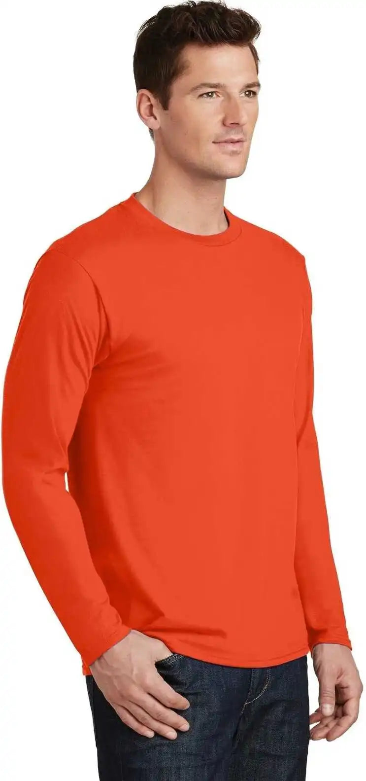 Port & Company Pc450ls Long Sleeve Fan Favorite Tee Orange
