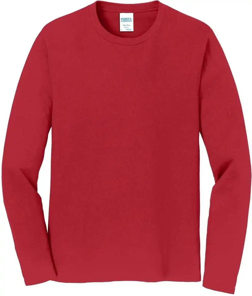 Port & Company Pc450ls Long Sleeve Fan Favorite Tee Team Cardinal
