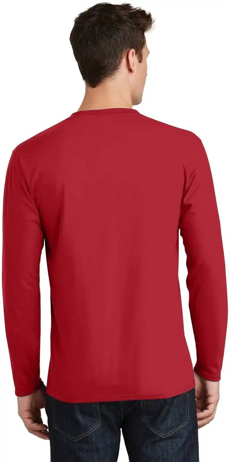 Port & Company Pc450ls Long Sleeve Fan Favorite Tee Team Cardinal