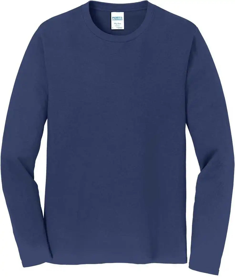 Port & Company Pc450ls Long Sleeve Fan Favorite Tee Team Navy