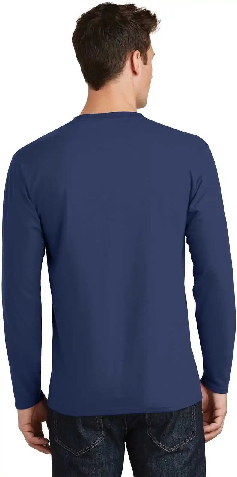 Port & Company Pc450ls Long Sleeve Fan Favorite Tee Team Navy