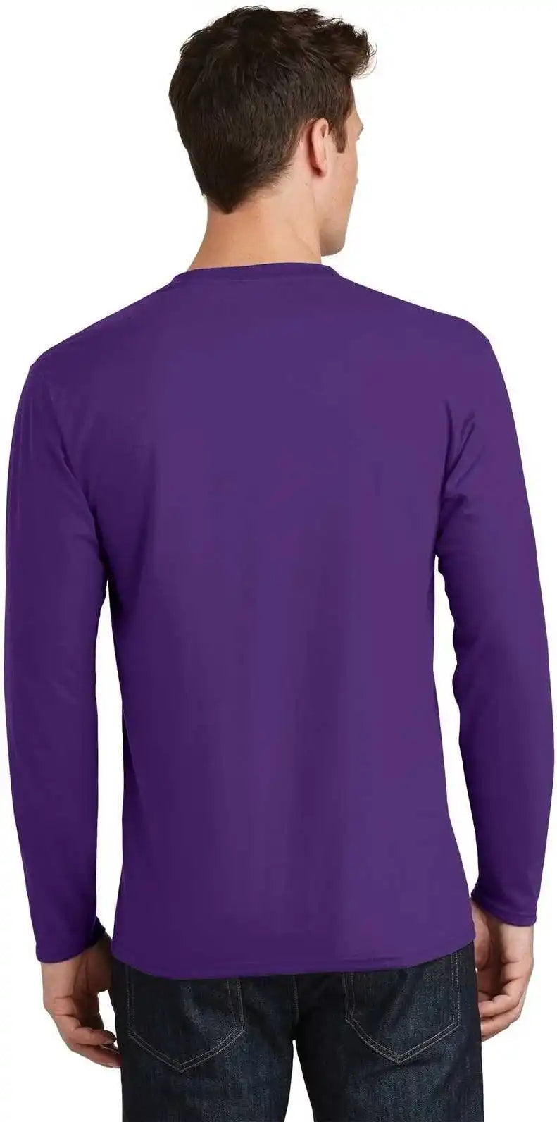 Port & Company Pc450ls Long Sleeve Fan Favorite Tee Team Purple