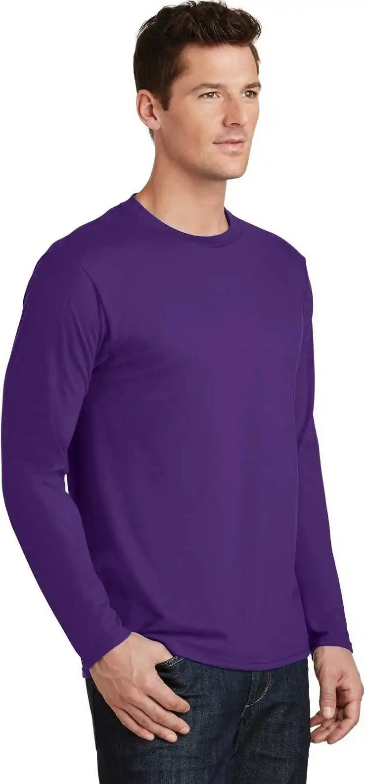Port & Company Pc450ls Long Sleeve Fan Favorite Tee Team Purple