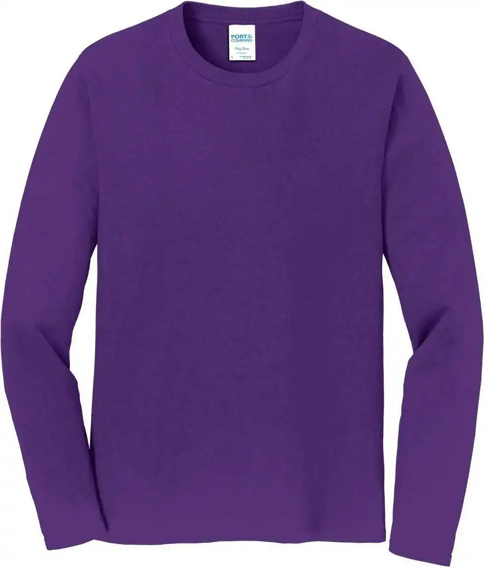 Port & Company Pc450ls Long Sleeve Fan Favorite Tee Team Purple