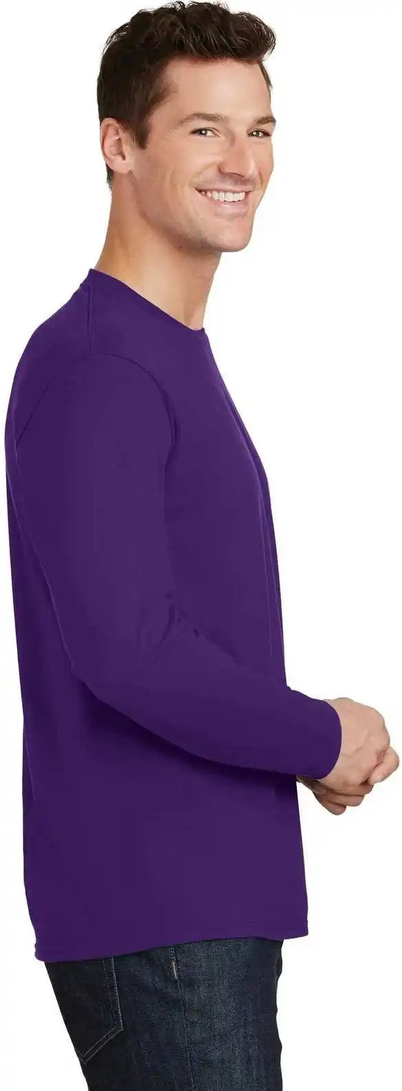 Port & Company Pc450ls Long Sleeve Fan Favorite Tee Team Purple