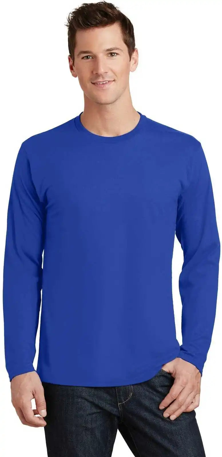 Port &amp; Company Pc450ls Long Sleeve Fan Favorite Tee True Royal