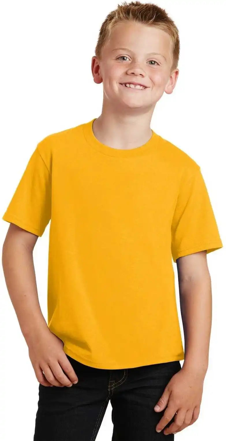 Port &amp; Company Pc450y Youth Fan Favorite Tee Bright Gold