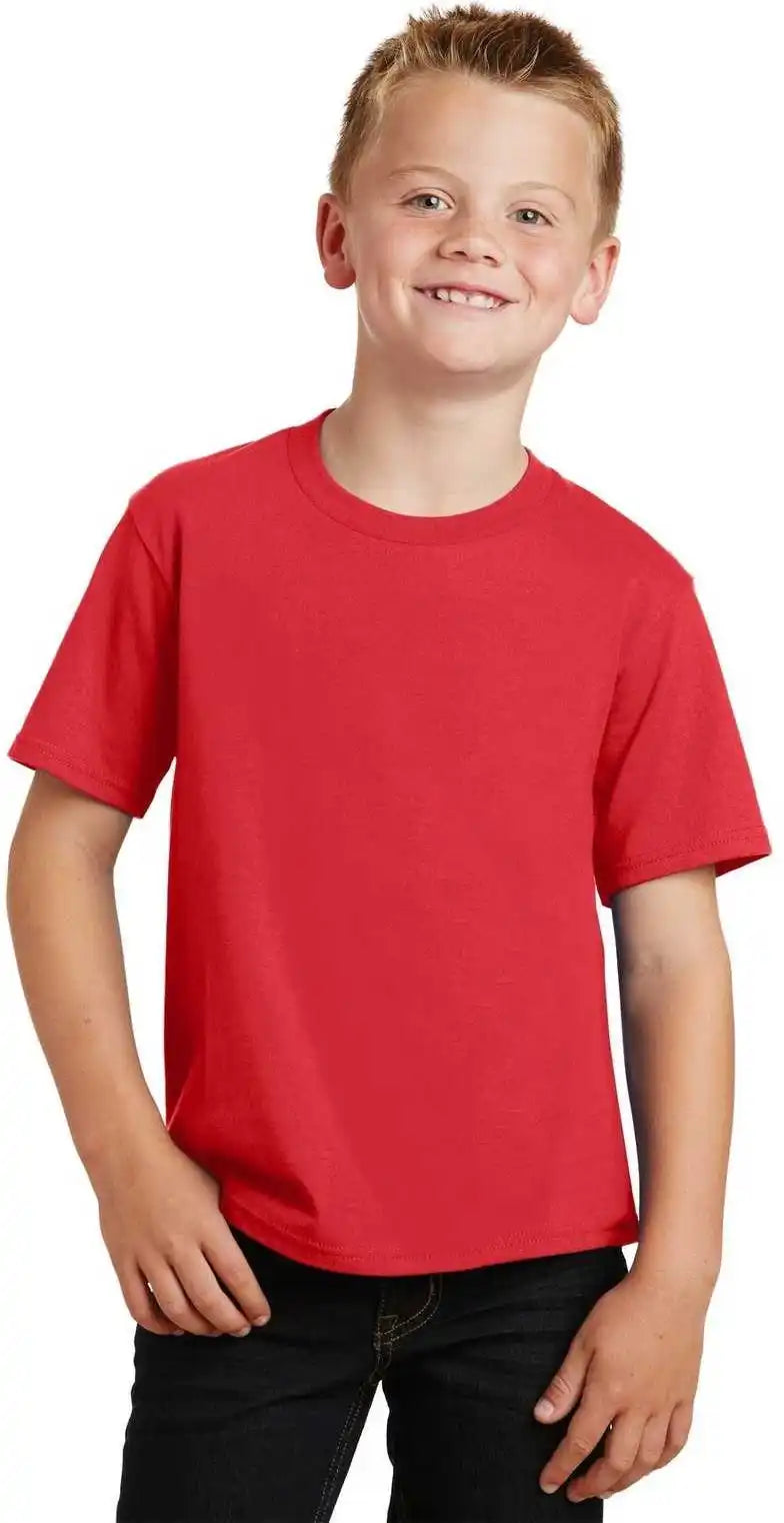 Port & Company Pc450y Youth Fan Favorite Tee Bright Red