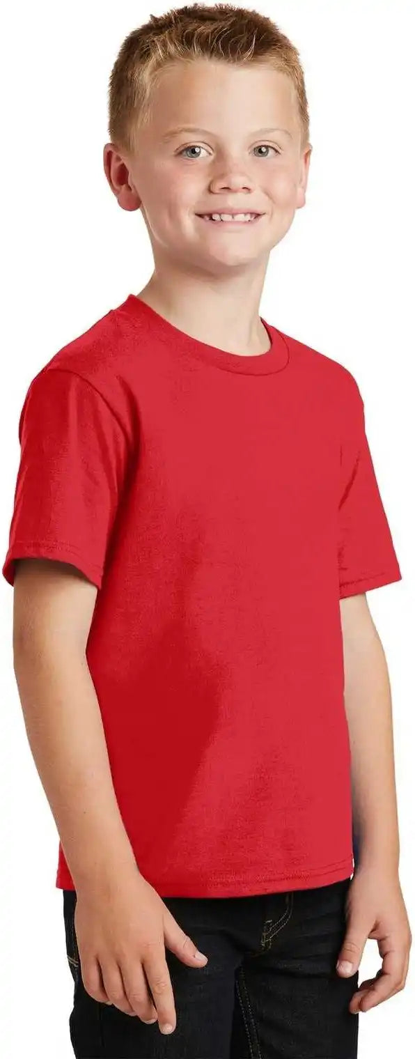 Port &amp; Company Pc450y Youth Fan Favorite Tee Bright Red