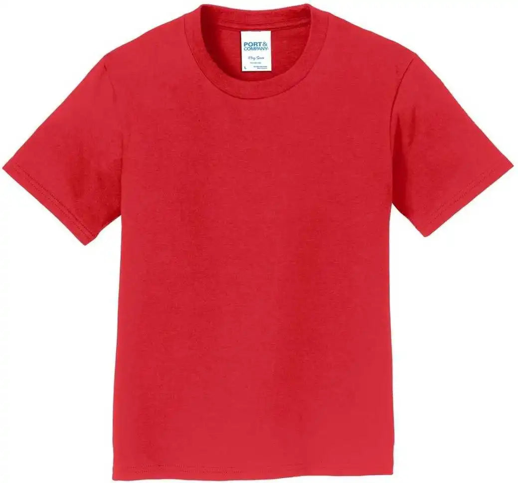 Port &amp; Company Pc450y Youth Fan Favorite Tee Bright Red