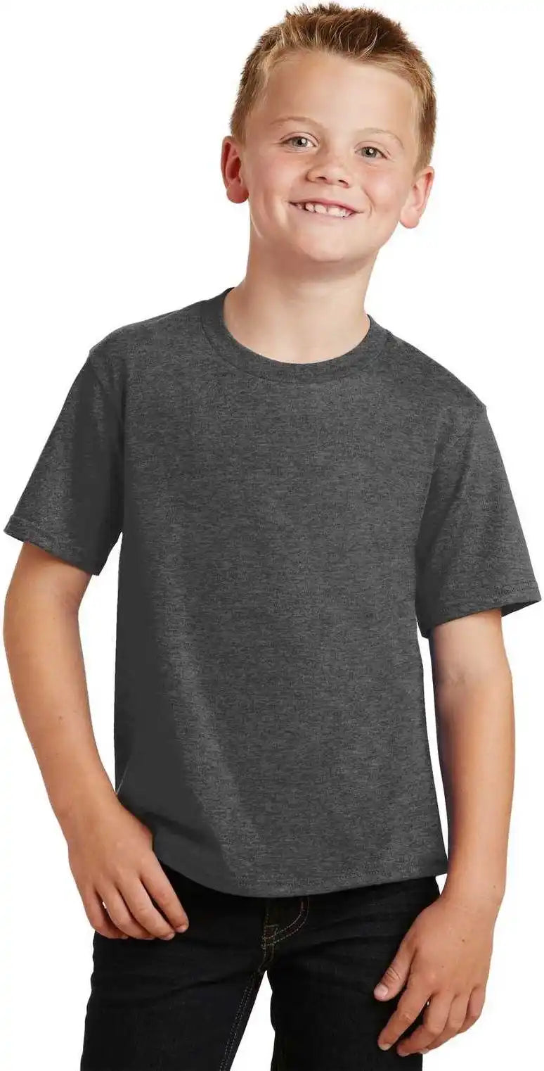 Port &amp; Company Pc450y Youth Fan Favorite Tee Dark Heather Gray