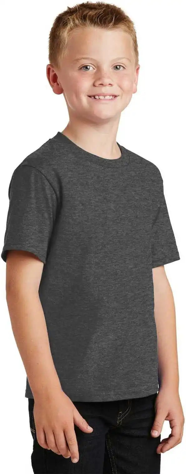 Port &amp; Company Pc450y Youth Fan Favorite Tee Dark Heather Gray