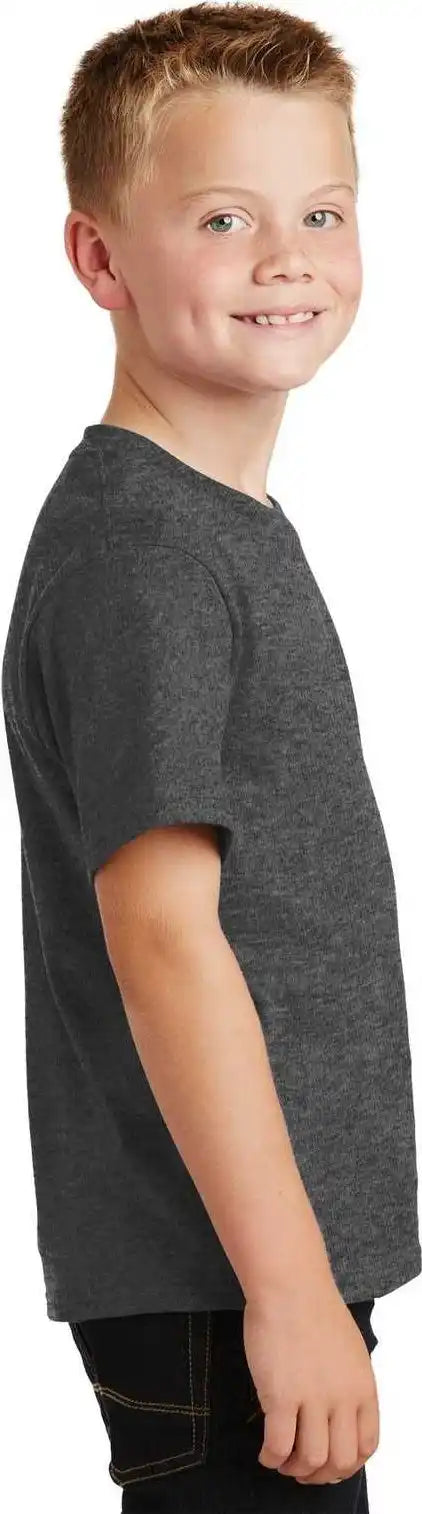 Port &amp; Company Pc450y Youth Fan Favorite Tee Dark Heather Gray