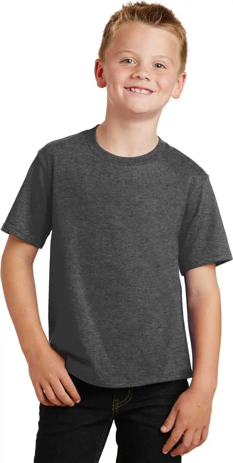 Port & Company Pc450y Youth Fan Favorite Tee - Dark Heather Grey