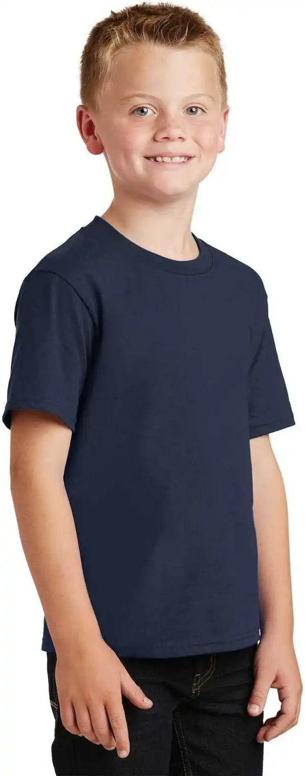 Port &amp; Company Pc450y Youth Fan Favorite Tee Deep Navy