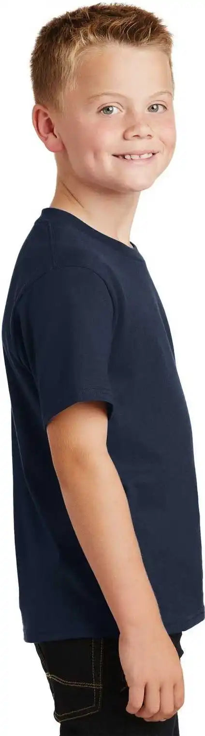 Port &amp; Company Pc450y Youth Fan Favorite Tee Deep Navy