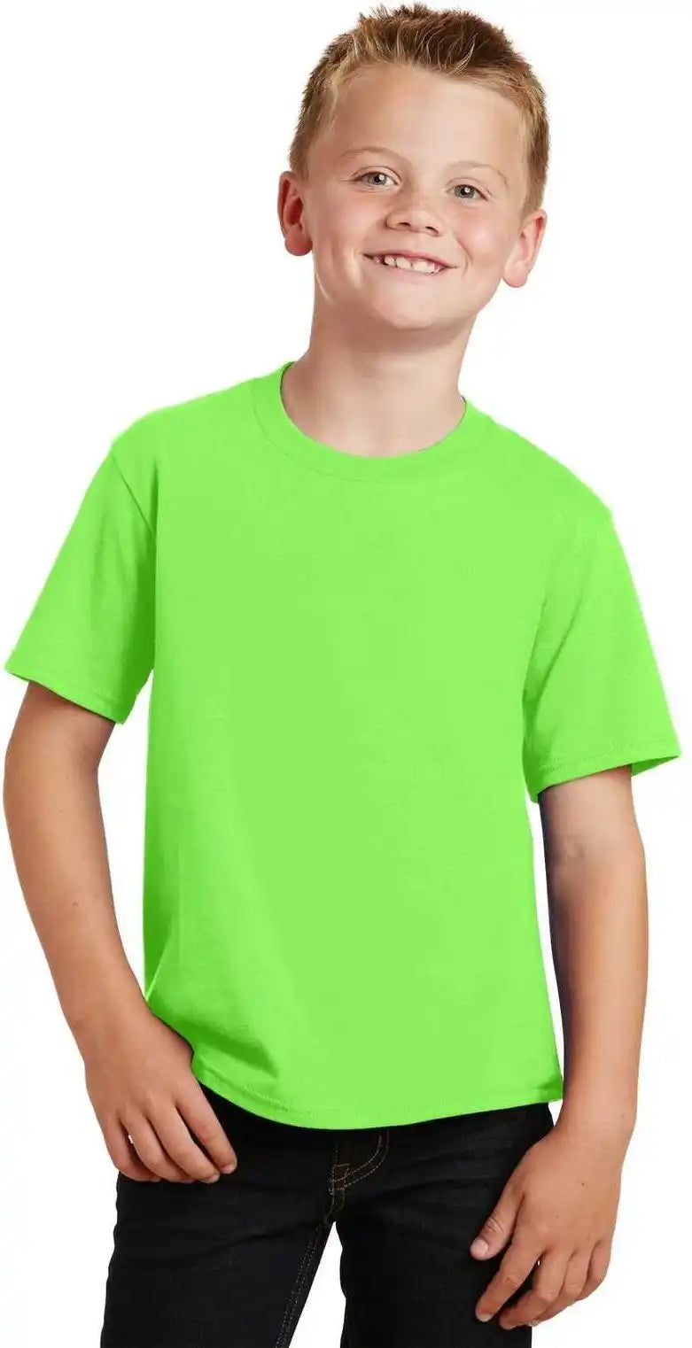 Port &amp; Company Pc450y Youth Fan Favorite Tee Flash Green