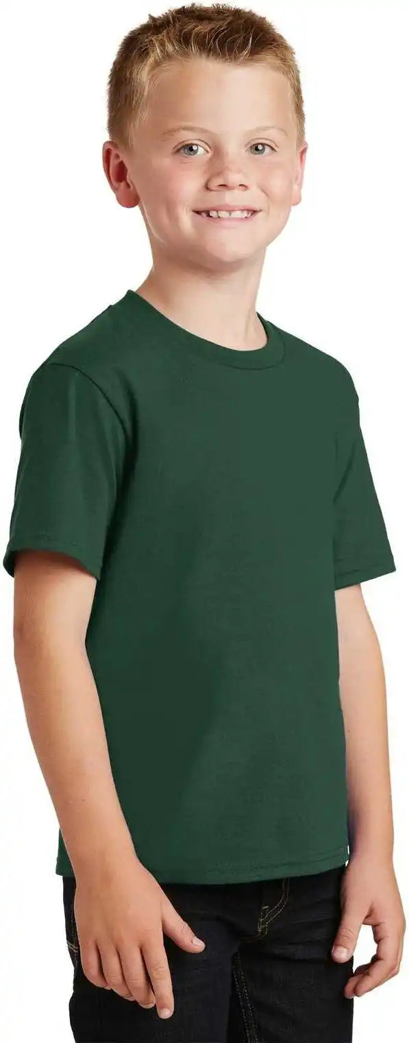Port &amp; Company Pc450y Youth Fan Favorite Tee Forest Green