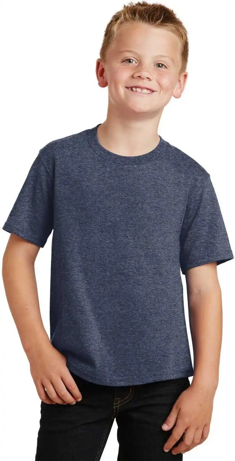 Port & Company Pc450y Youth Fan Favorite Tee - Heather Navy