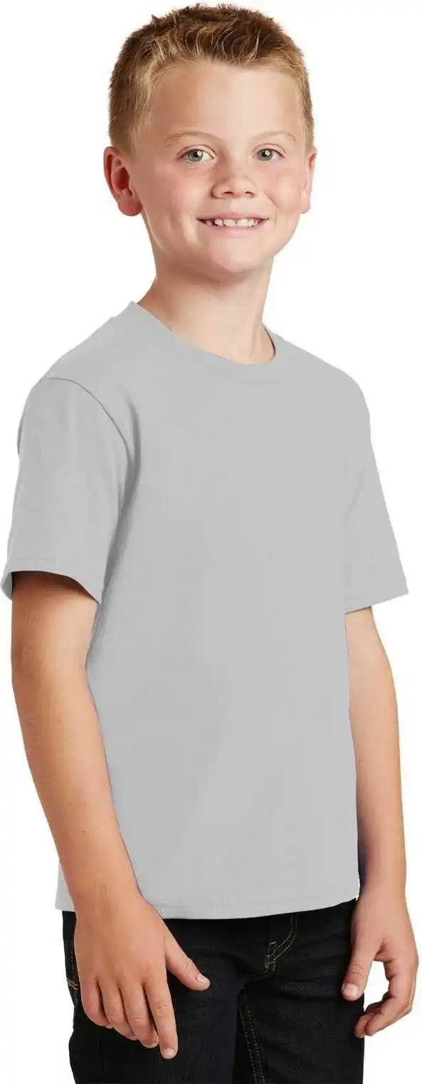 Port &amp; Company Pc450y Youth Fan Favorite Tee Silver