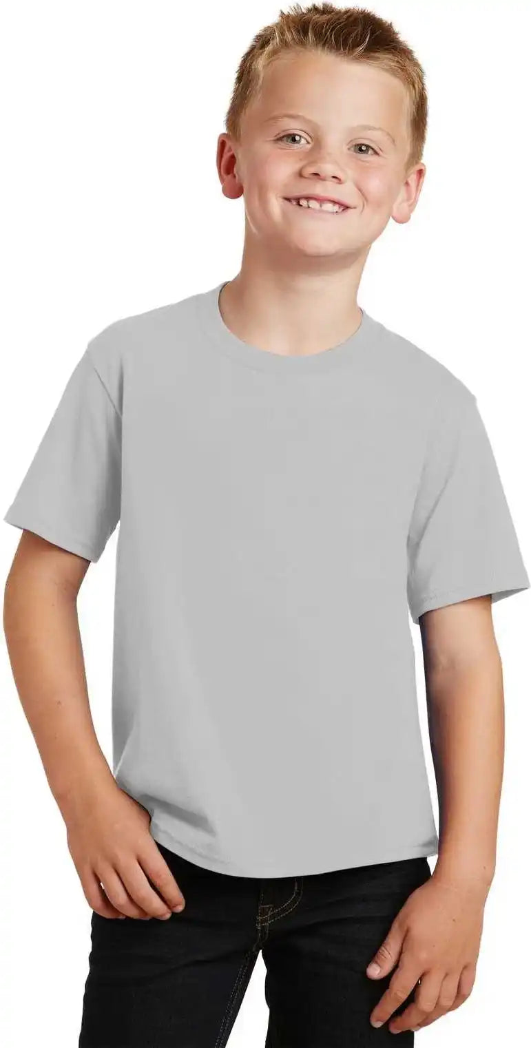 Port & Company Pc450y Youth Fan Favorite Tee - Silver