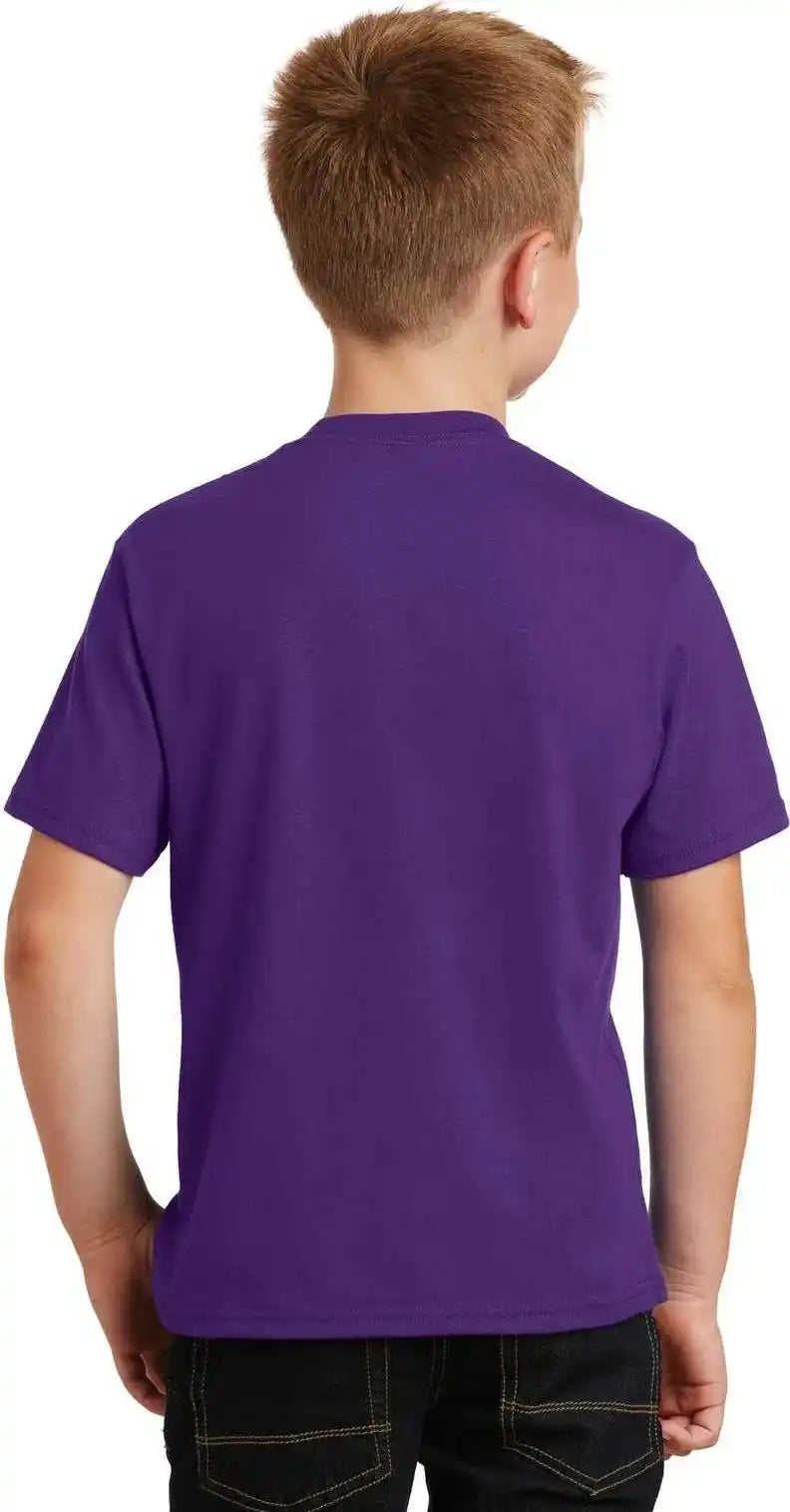 Port &amp; Company Pc450y Youth Fan Favorite Tee Team Purple