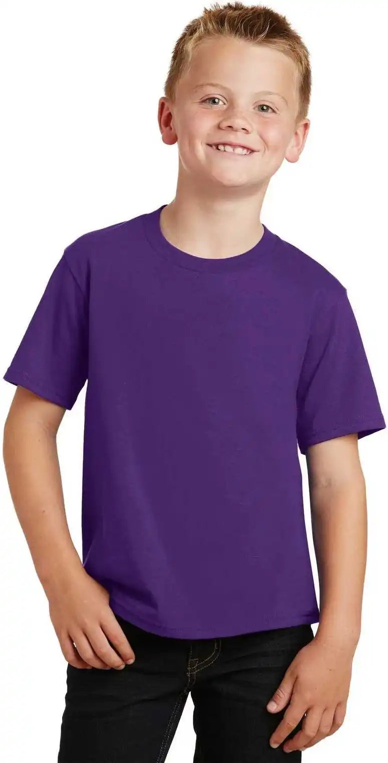 Port &amp; Company Pc450y Youth Fan Favorite Tee Team Purple