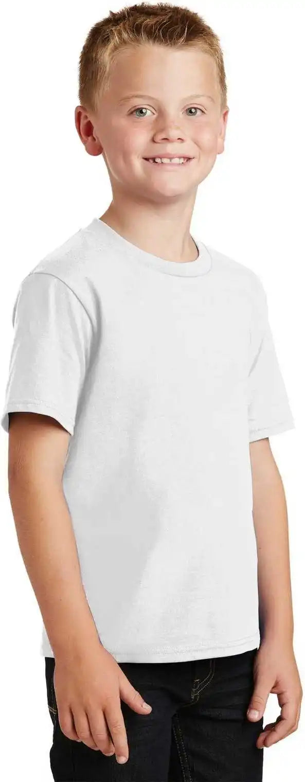 Port &amp; Company Pc450y Youth Fan Favorite Tee White