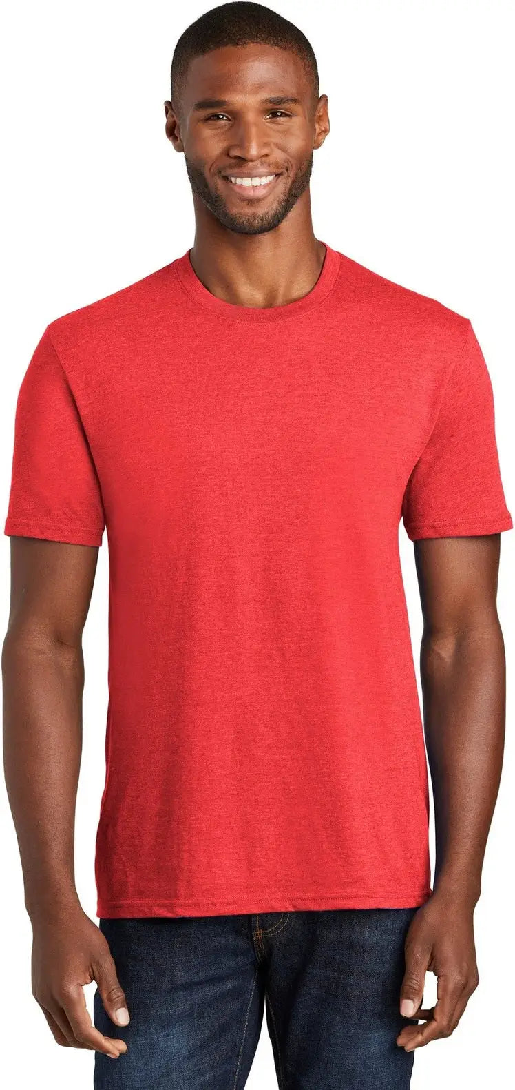 Port & Company Pc455 co Fan Favorite Blend Tee - Bright Red Heather - Adult s
