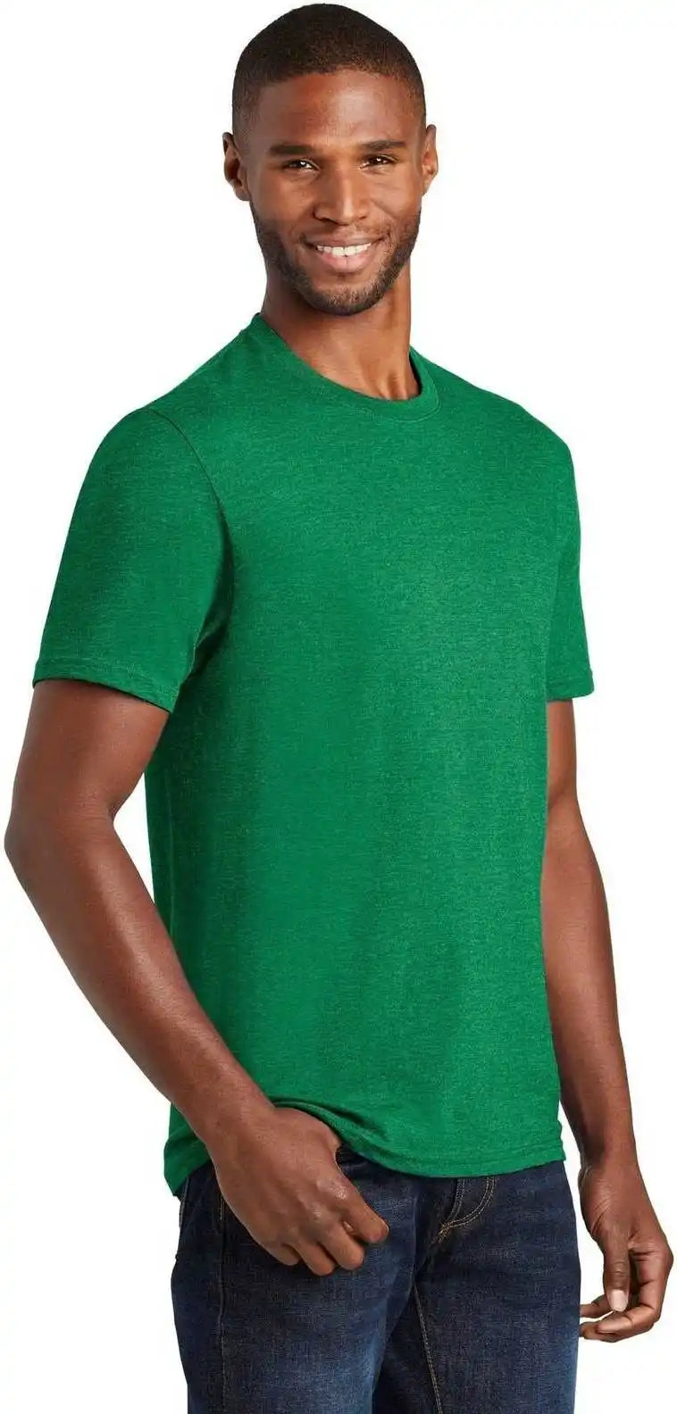 Port &amp; Company Pc455 Fan Favorite Blend Tee Athletic Kelly Green Heather