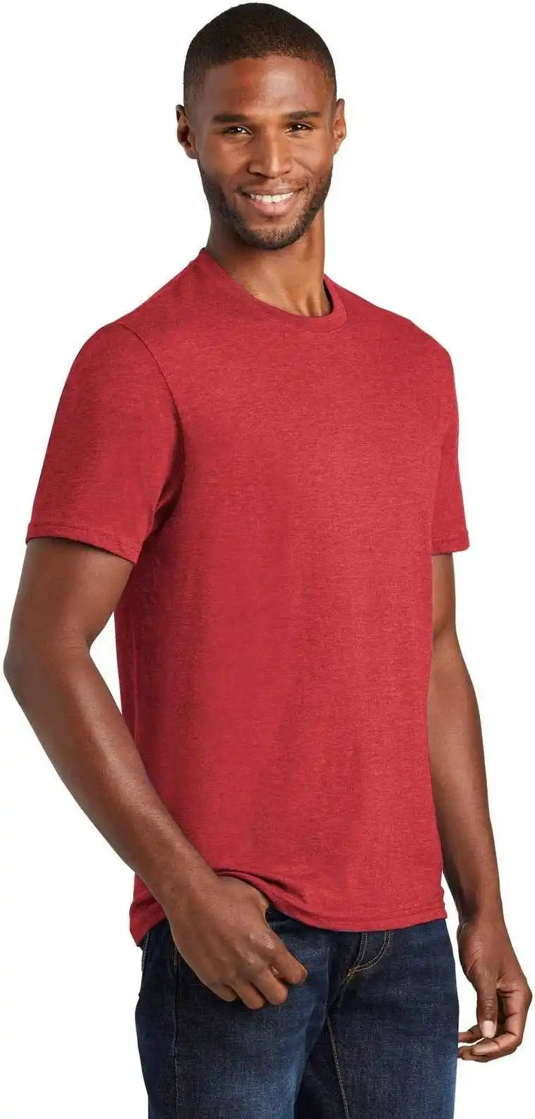 Port &amp; Company Pc455 Fan Favorite Blend Tee Team Cardinal Heather