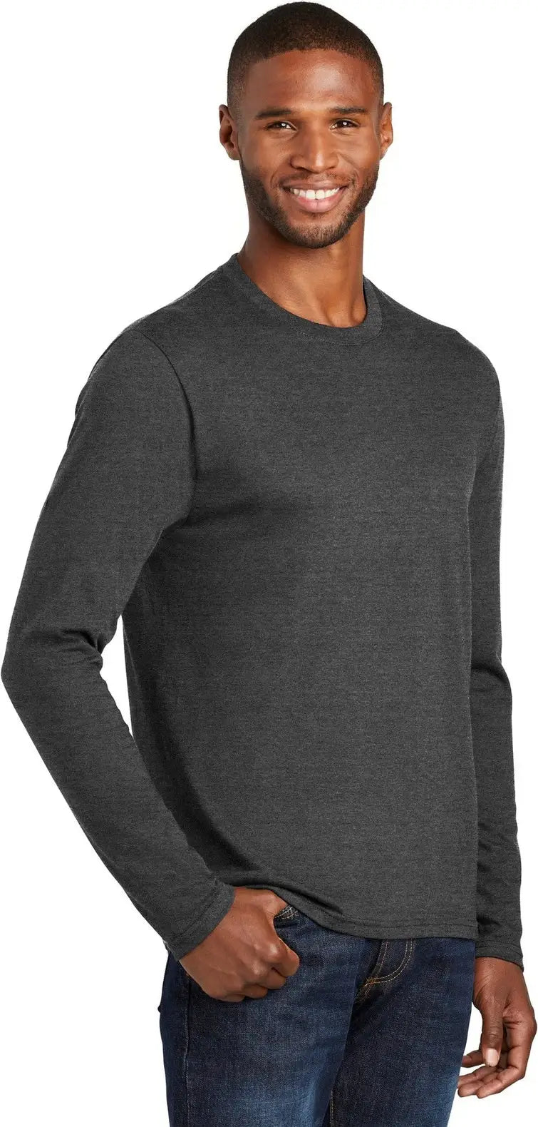 Port & Company Pc455ls co Long Sleeve Fan Favorite Blend Tee - Black Heather