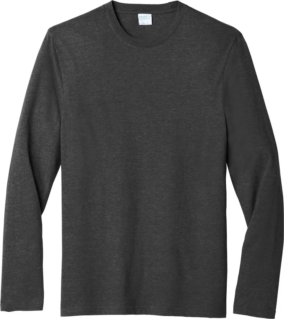 Port & Company Pc455ls co Long Sleeve Fan Favorite Blend Tee - Black Heather