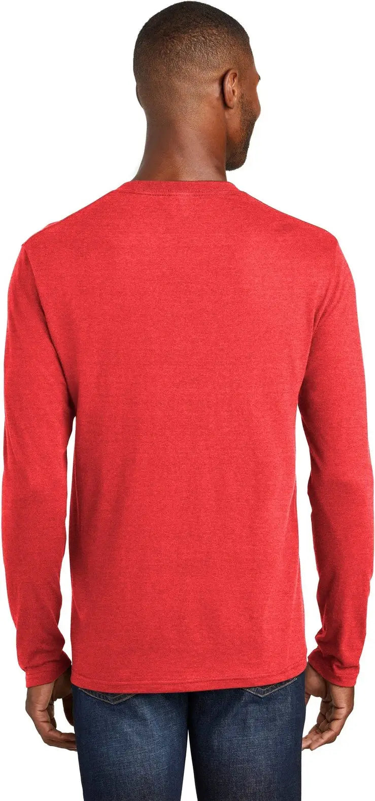 Port & Company Pc455ls co Long Sleeve Fan Favorite Blend Tee - Bright Red Heather