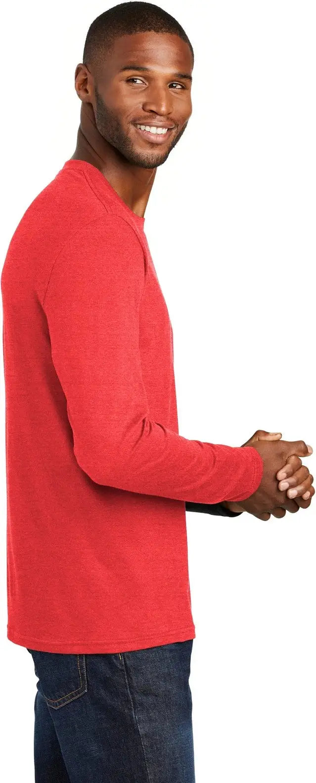 Port & Company Pc455ls co Long Sleeve Fan Favorite Blend Tee - Bright Red Heather
