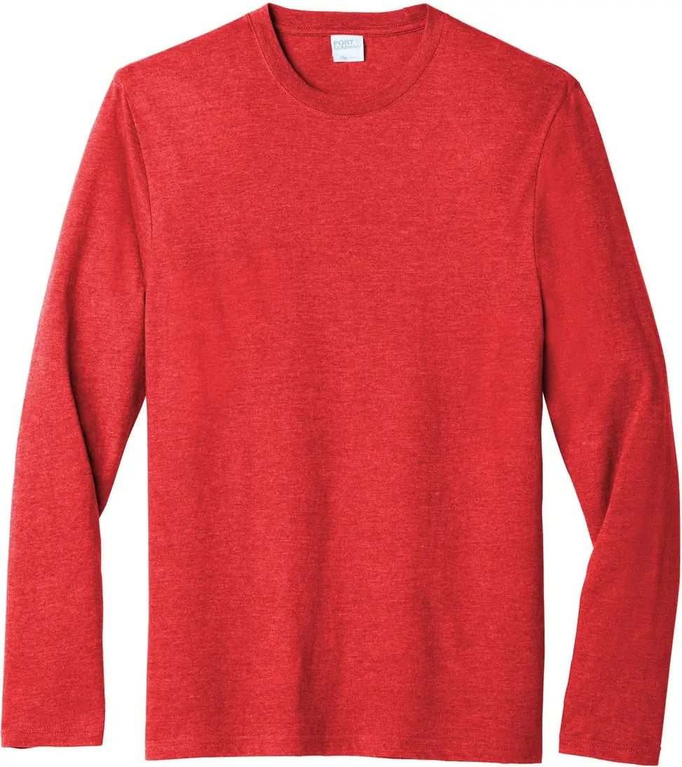 Port & Company Pc455ls co Long Sleeve Fan Favorite Blend Tee - Bright Red Heather