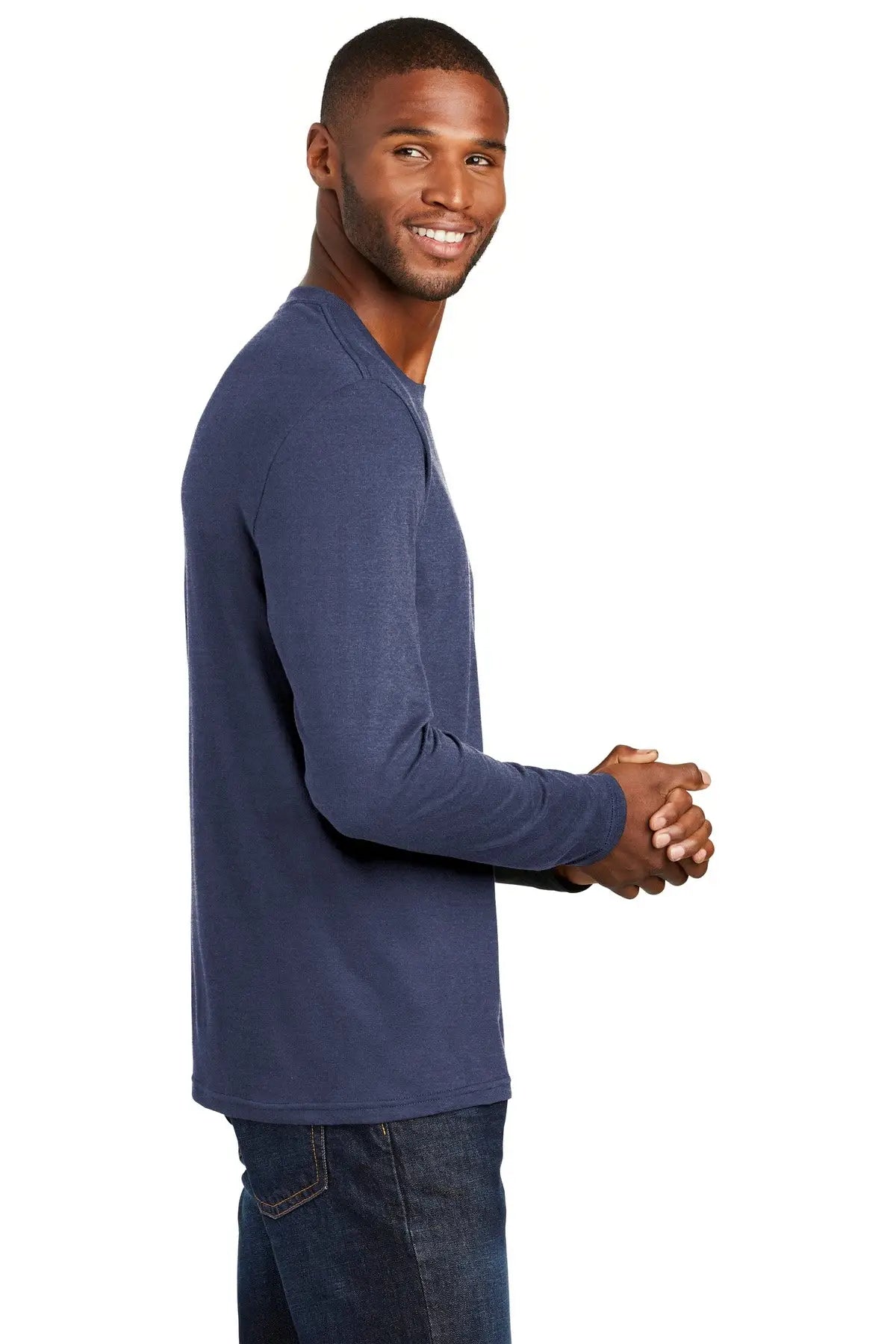 Port & Company Pc455ls co Long Sleeve Fan Favorite Blend Tee - Team Navy Heather