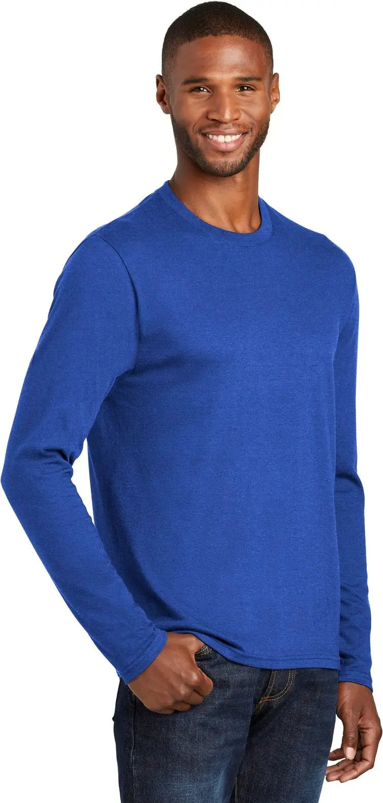 Port & Company Pc455ls co Long Sleeve Fan Favorite Blend Tee - True Royal Heather