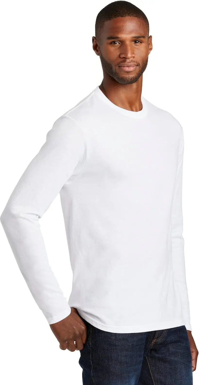 Port & Company Pc455ls co Long Sleeve Fan Favorite Blend Tee - White