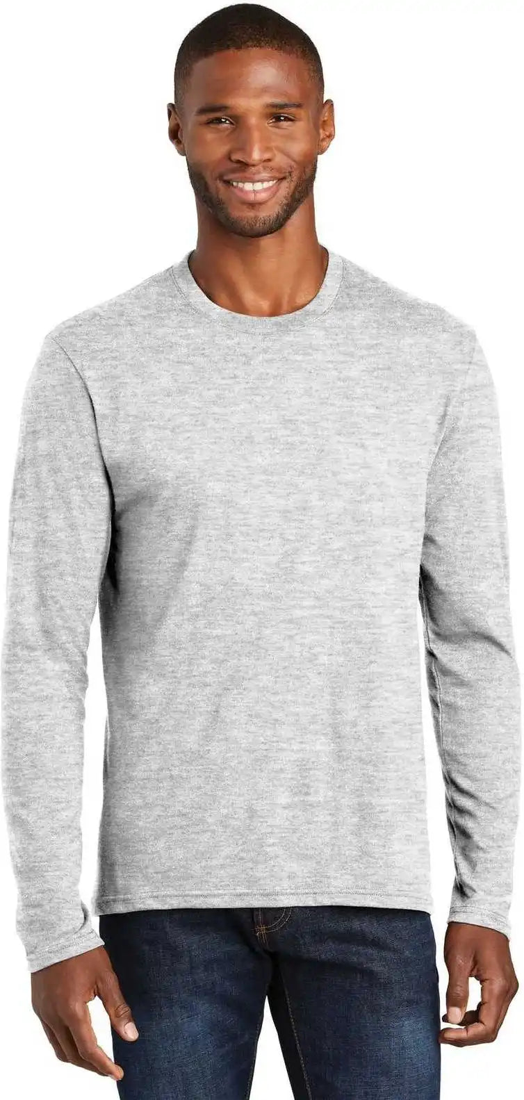 Port & Company Pc455ls Long Sleeve Fan Favorite Blend Tee - Ash