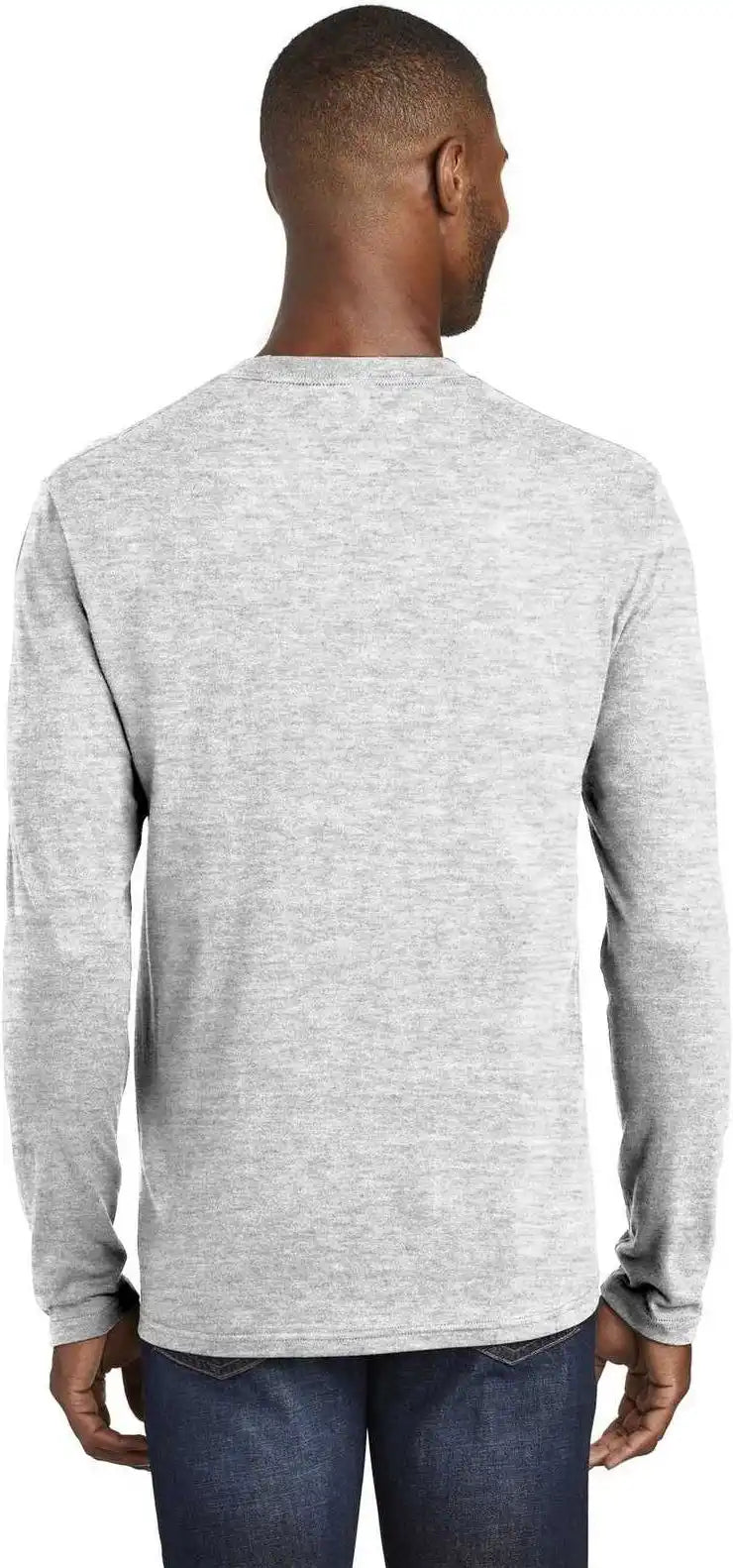 Port & Company Pc455ls Long Sleeve Fan Favorite Blend Tee - Ash
