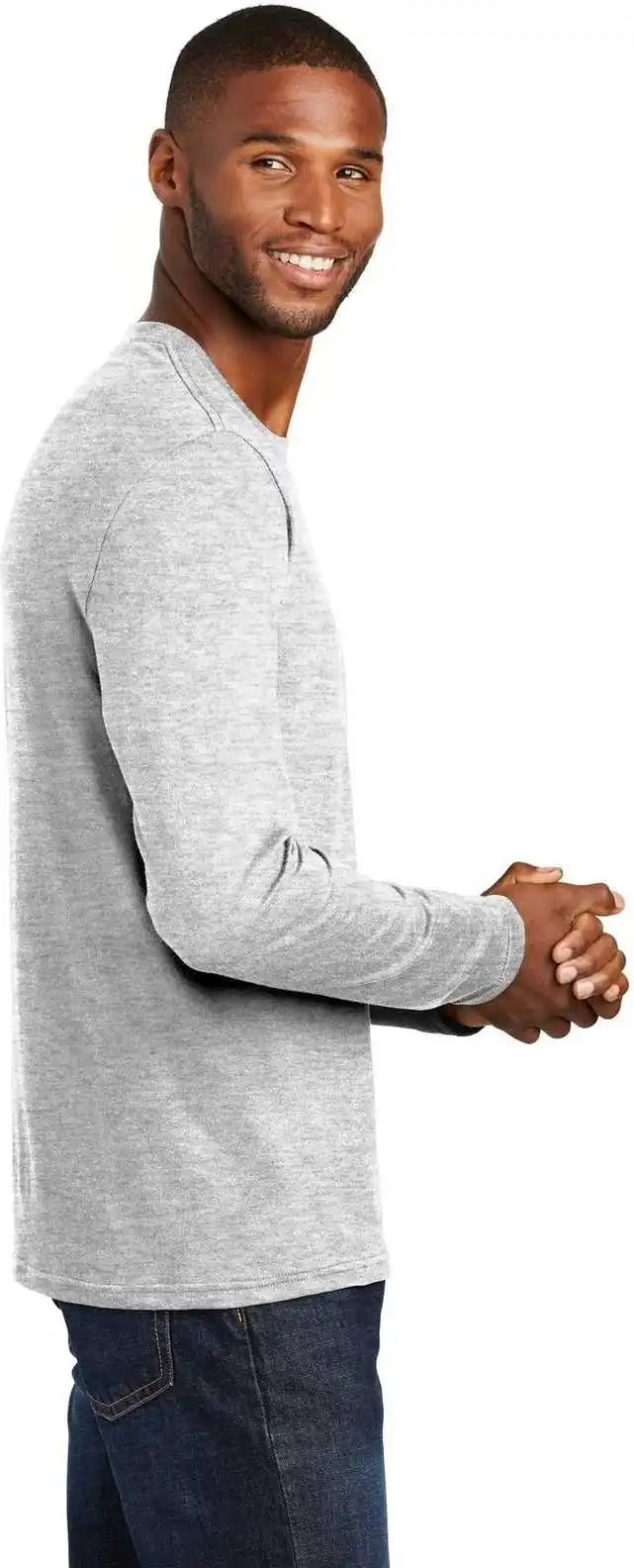 Port &amp; Company Pc455ls Long Sleeve Fan Favorite Blend Tee - Ash