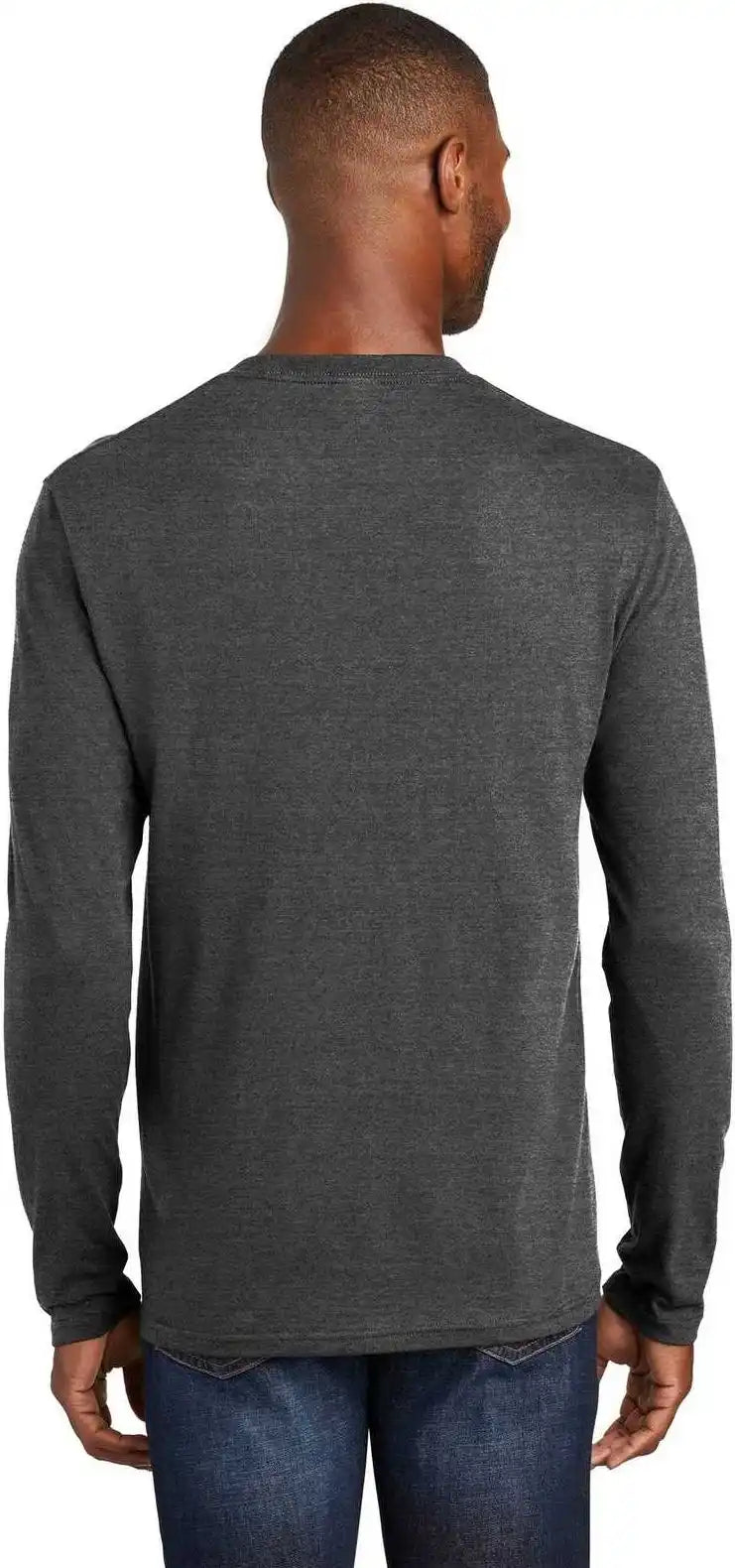 Port & Company Pc455ls Long Sleeve Fan Favorite Blend Tee Black Heather