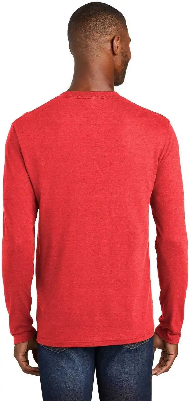 Port & Company Pc455ls Long Sleeve Fan Favorite Blend Tee Bright Red Heather