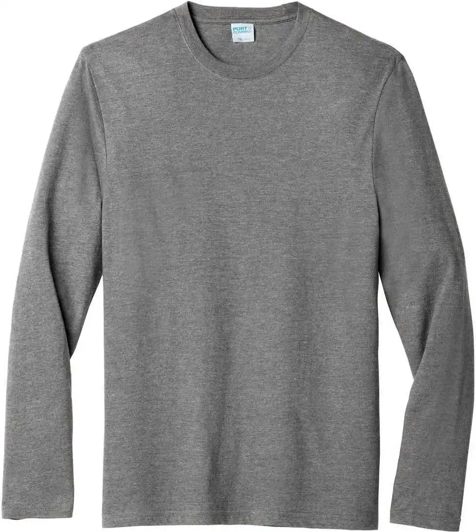 Port &amp; Company Pc455ls Long Sleeve Fan Favorite Blend Tee Graphite Heather