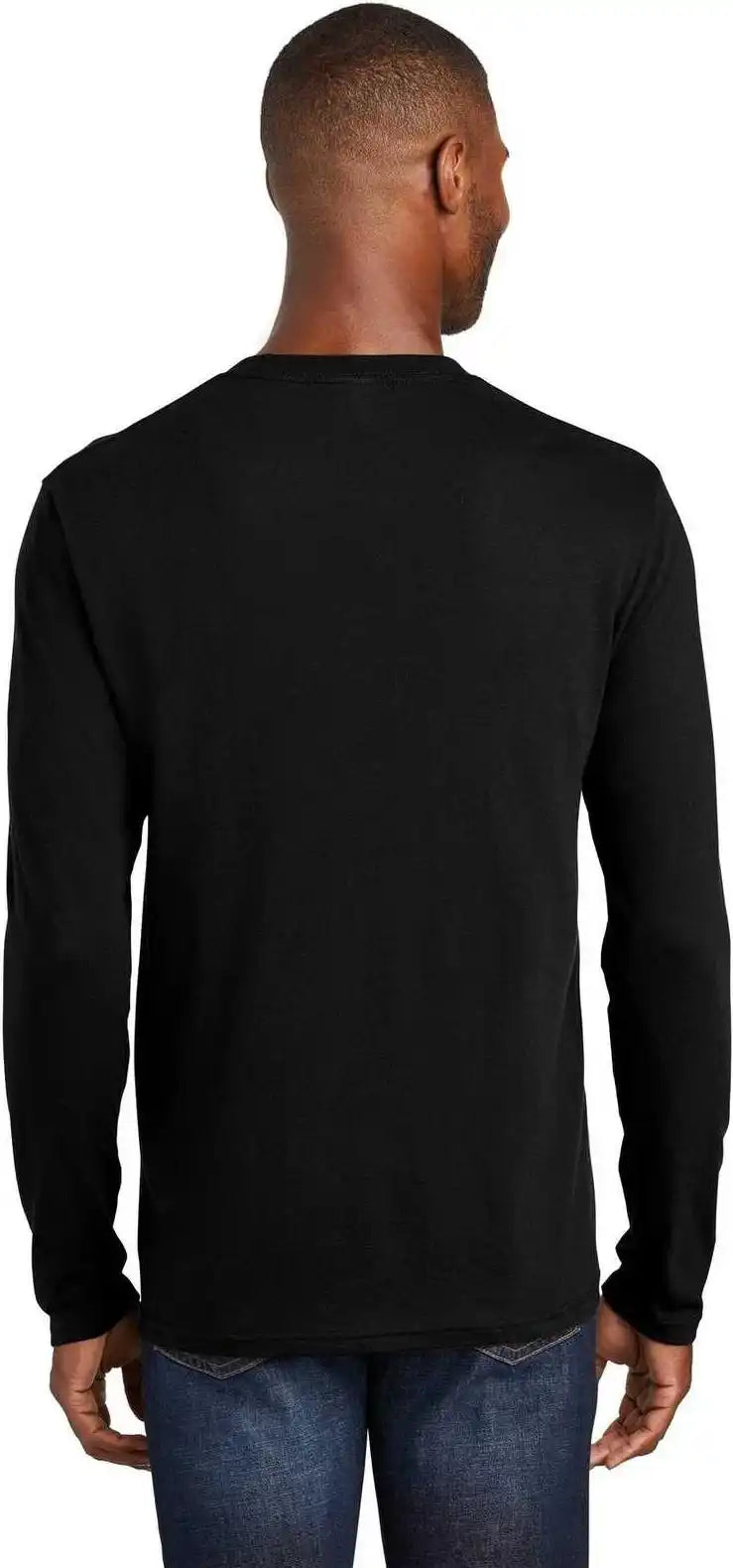 Port & Company Pc455ls Long Sleeve Fan Favorite Blend Tee Jet Black
